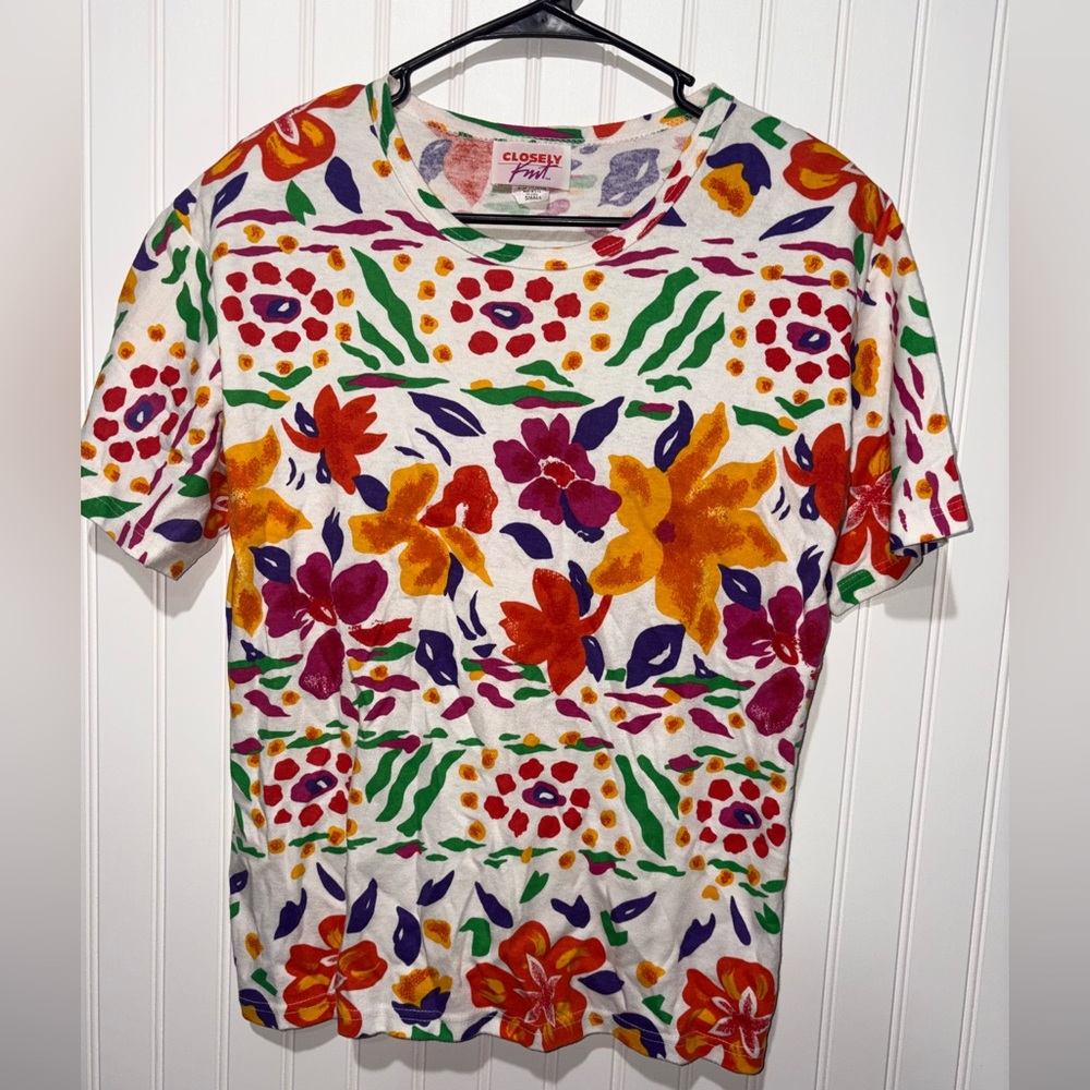 Vintage Closely Knit 90s Multicolor Patterned Top| Size Small